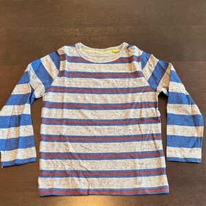 Boden Blue and Gray Striped Long Sleeve Tee